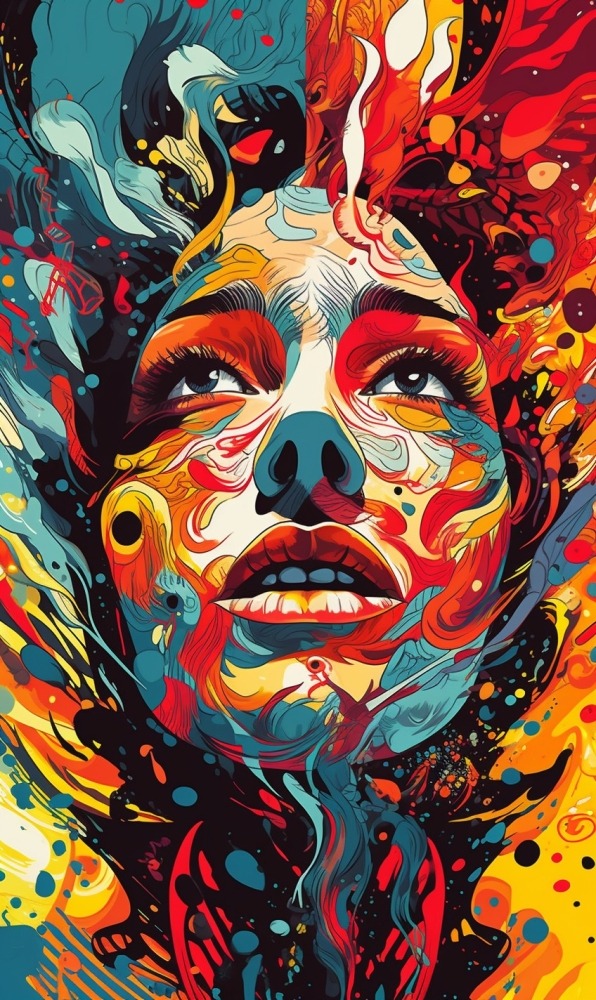 Colorful Face Android Wallpaper Image 1