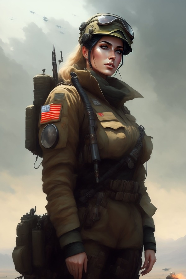 Military Girl Mobile Phone Wallpaper Image 1