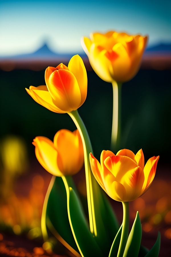 Yellow Tulip Mobile Phone Wallpaper Image 1