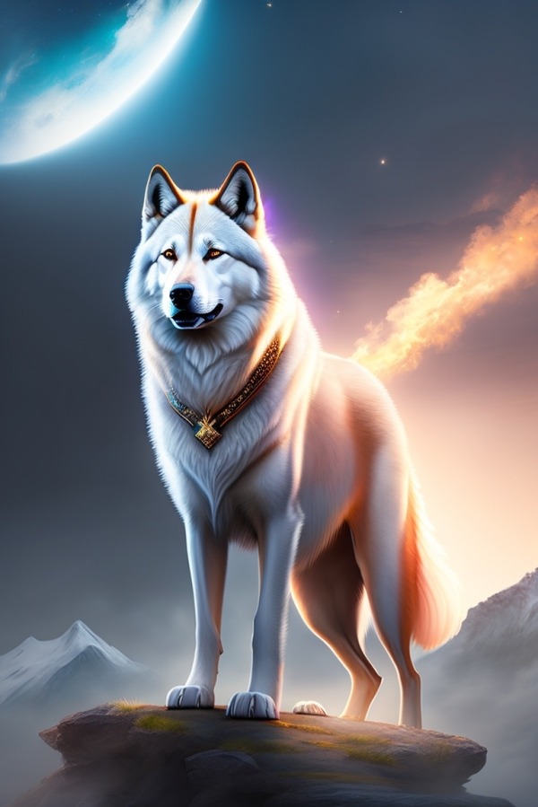 White Wolf Mobile Phone Wallpaper Image 1