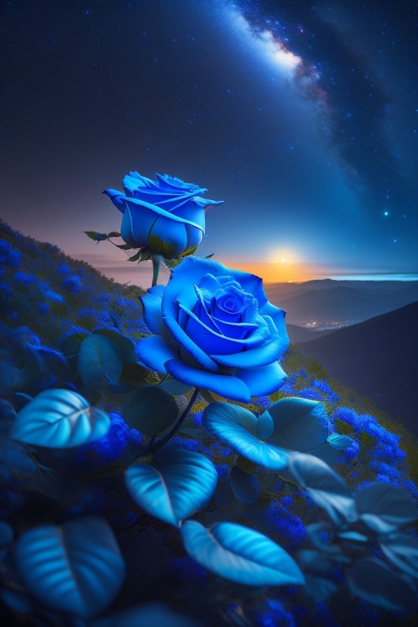 Blue Roses Mobile Phone Wallpaper Image 1
