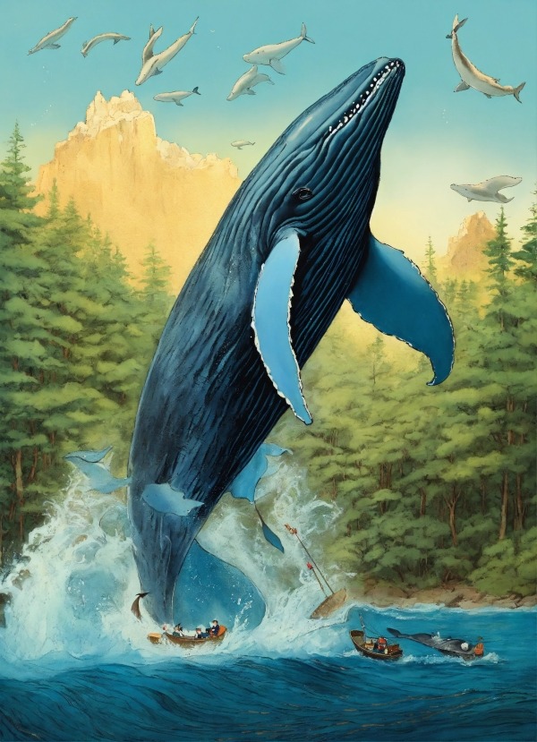 Whale Attack Mobile Phone Wallpaper Image 1