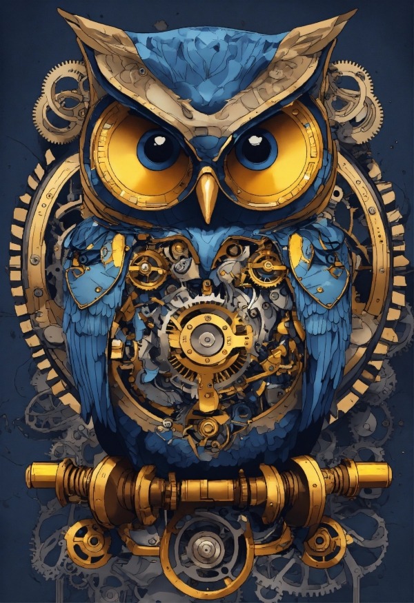 Mechanical Owl Mobile Phone Wallpaper Image 1