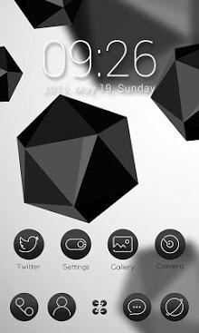 Black &amp; White Go Launcher Android Theme Image 1