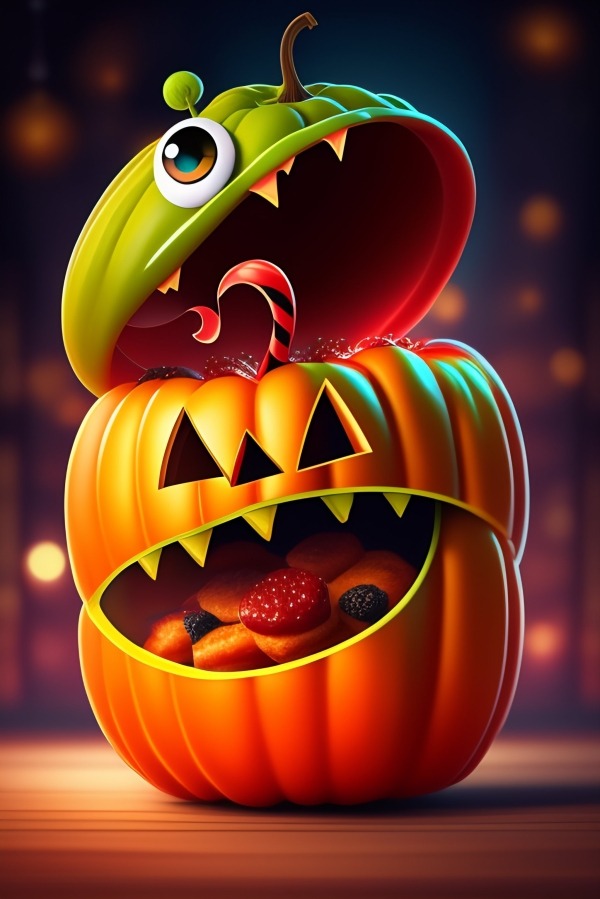 Halloween Pumpkin Mobile Phone Wallpaper Image 1