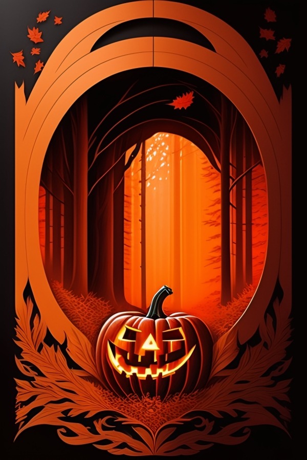 Scary Halloween Pumpkin Mobile Phone Wallpaper Image 1