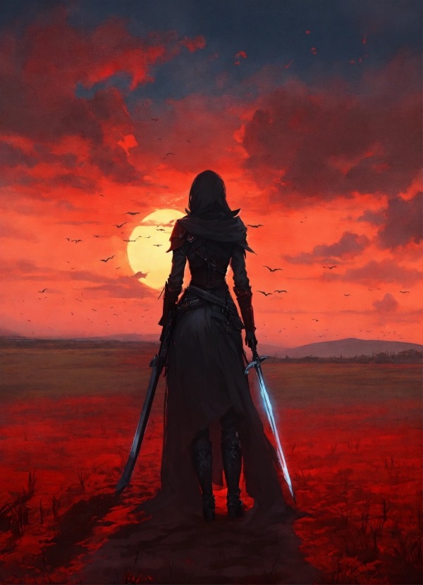 Assassin Woman On A Batte Field Mobile Phone Wallpaper Image 1