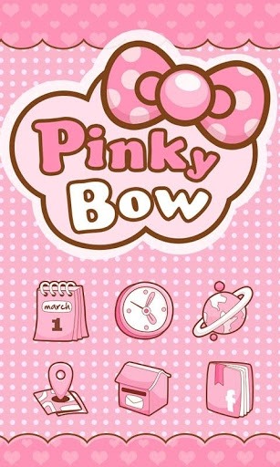 Pinky Bow Go Launcher Android Theme Image 1