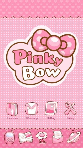 Pinky Bow Go Launcher Android Theme Image 2