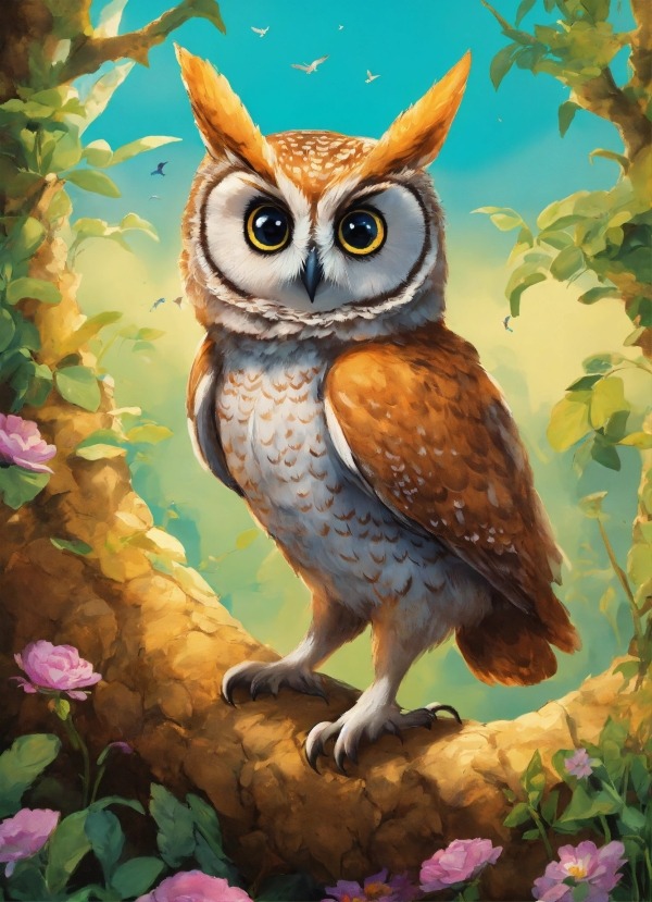 Cute Owl Mobile Phone Wallpaper Image 1