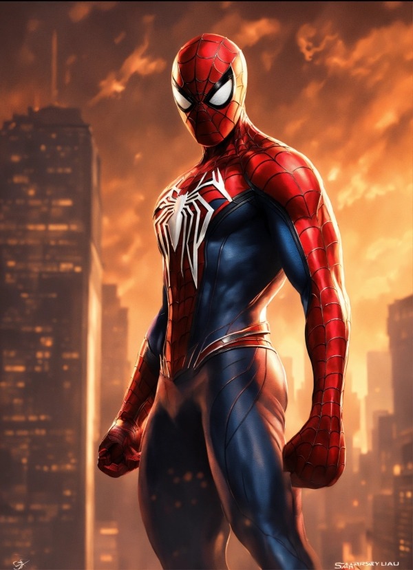 Muscular Spiderman Mobile Phone Wallpaper Image 1