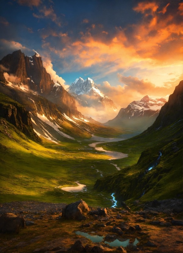 Mountains Landscape Mobile Phone Wallpaper Image 1