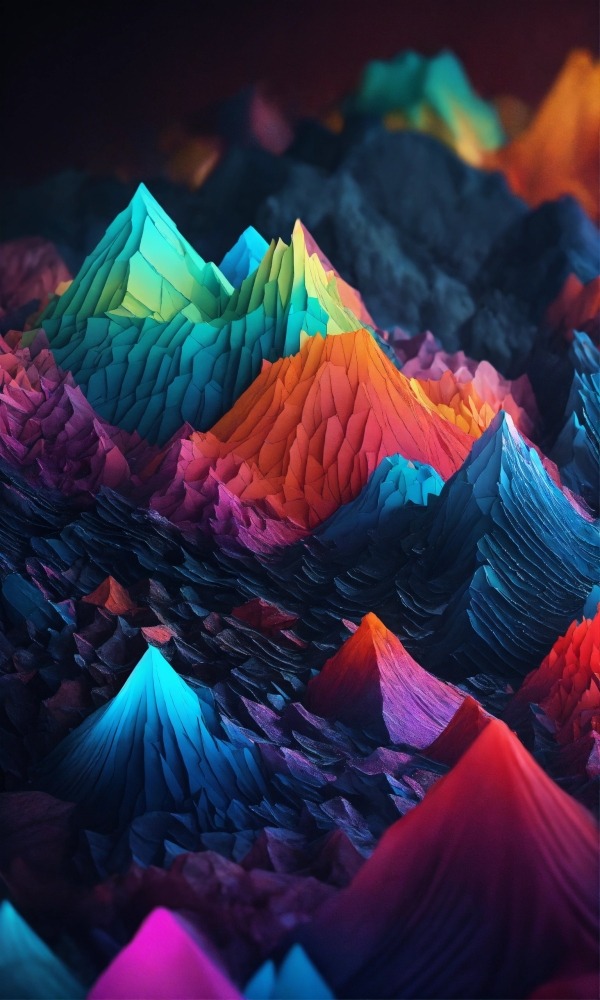 Colorful Mountains Mobile Phone Wallpaper Image 1