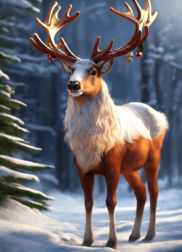 Christmas Reindeer Mobile Phone Wallpaper Image 1