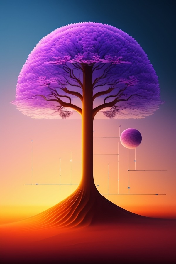 Purple Tree Mobile Phone Wallpaper Image 1
