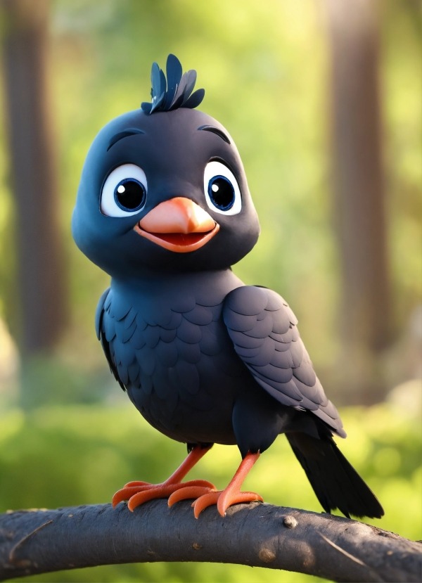 Cute Baby Crow Mobile Phone Wallpaper Image 1