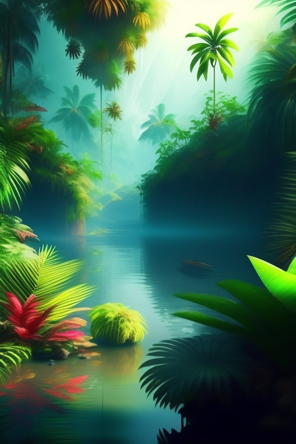Tropical Forest Mobile Phone Wallpaper Image 1