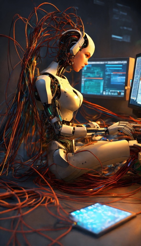 Robot Woman Mobile Phone Wallpaper Image 1