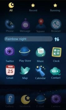 Rainbow Night Go Launcher Android Theme Image 3