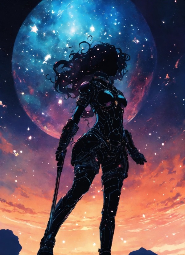 Cosmos Woman Mobile Phone Wallpaper Image 1