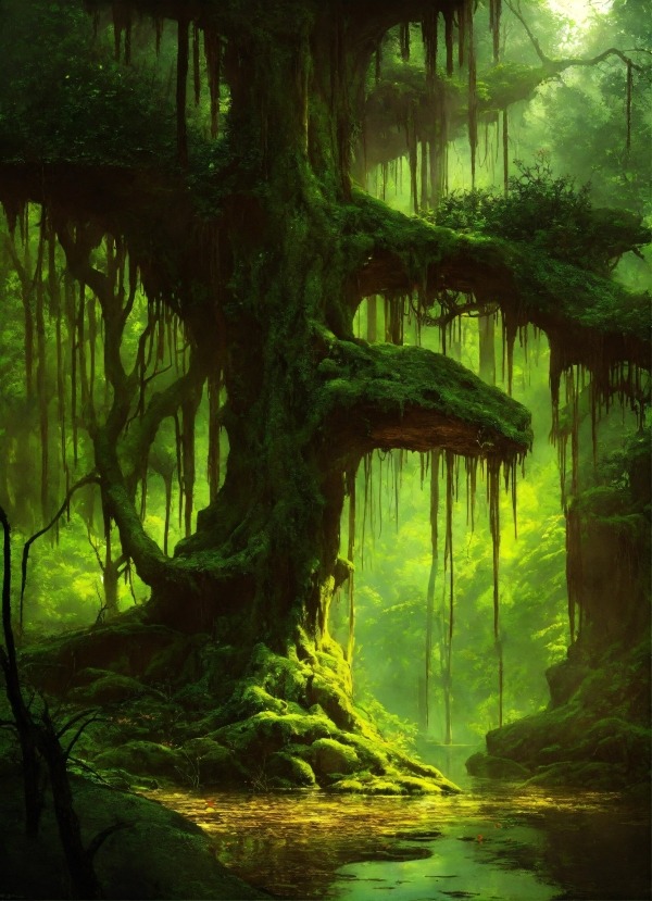 Giant Green Tree Mobile Phone Wallpaper Image 1