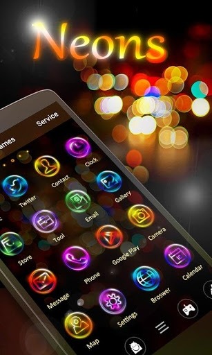 Neons Go Launcher Android Theme Image 1