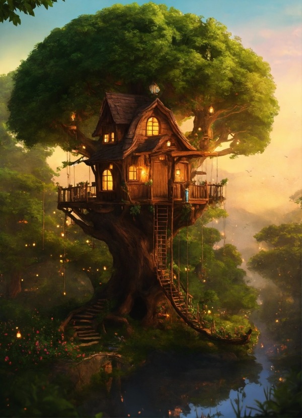 Tree House Mobile Phone Wallpaper Image 1