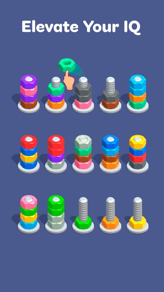 Nuts &amp; Bolts, Color Screw Sort Android Game Image 1