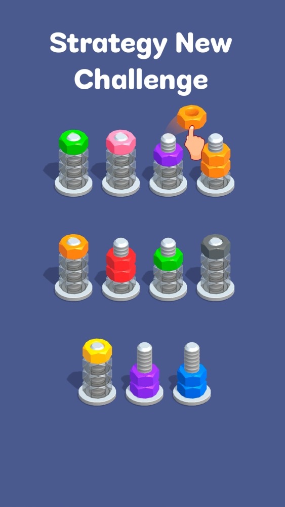 Nuts &amp; Bolts, Color Screw Sort Android Game Image 2