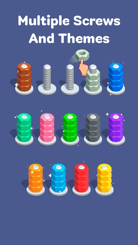 Nuts &amp; Bolts, Color Screw Sort Android Game Image 3