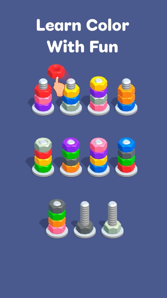 Nuts &amp; Bolts, Color Screw Sort Android Game Image 4