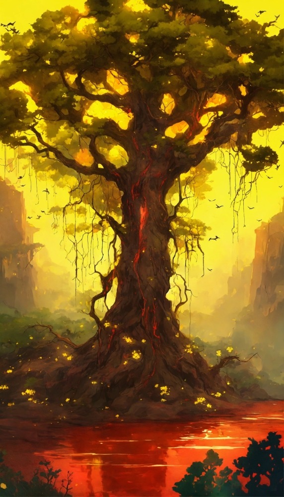 Mysterious Tree Mobile Phone Wallpaper Image 1