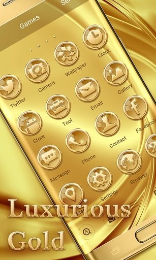Luxurious Gold Go Launcher Android Theme Image 1
