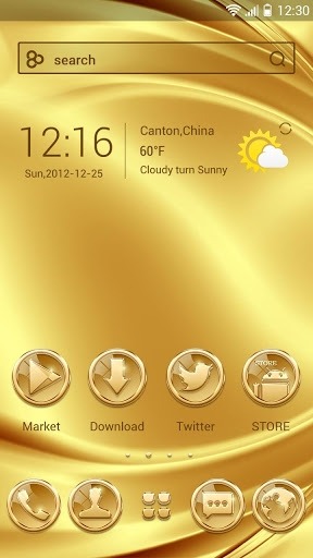 Luxurious Gold Go Launcher Android Theme Image 2
