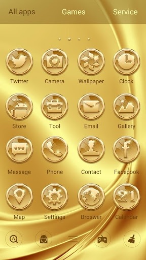 Luxurious Gold Go Launcher Android Theme Image 3