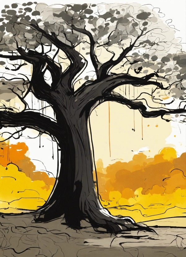 Tree Painting Mobile Phone Wallpaper Image 1