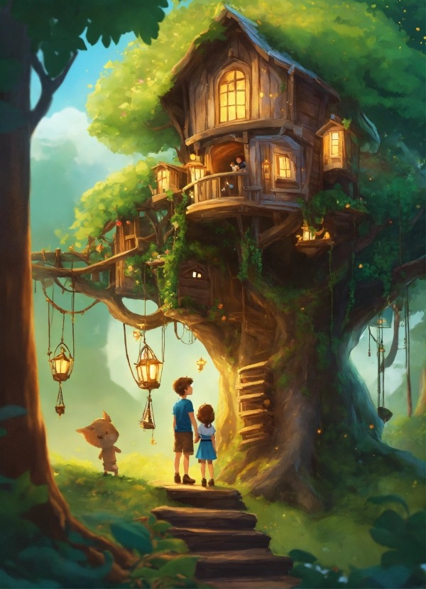 Tree House Mobile Phone Wallpaper Image 1