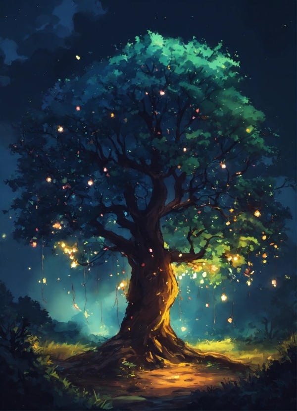Magical Tree Mobile Phone Wallpaper Image 1