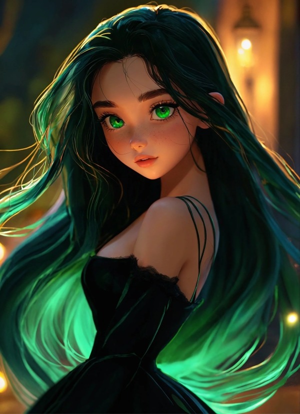 Cute Girl With Green Eyes Mobile Phone Wallpaper Image 1