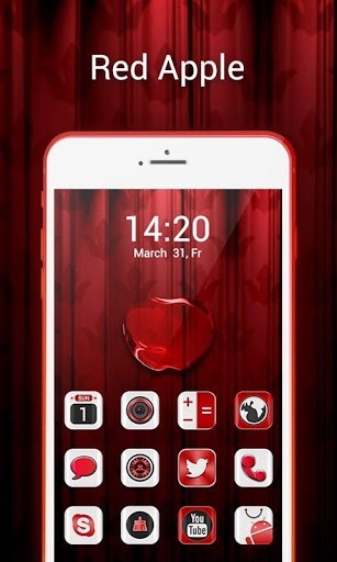 Red Apple Go Launcher Android Theme Image 1