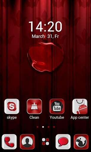 Red Apple Go Launcher Android Theme Image 2