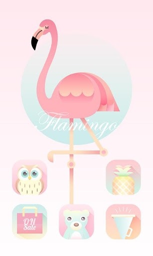 Flamingo Go Launcher Android Theme Image 1