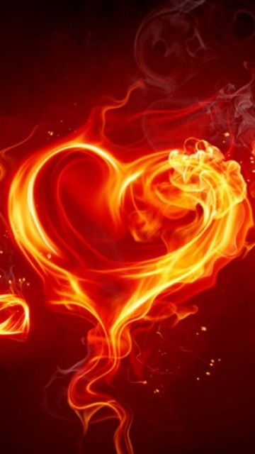Download Free Mobile Phone Wallpaper Fire Heart - 2091 