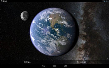 Download Free Android Wallpaper Earth And Moon In Gyro 3D - 2929 -  