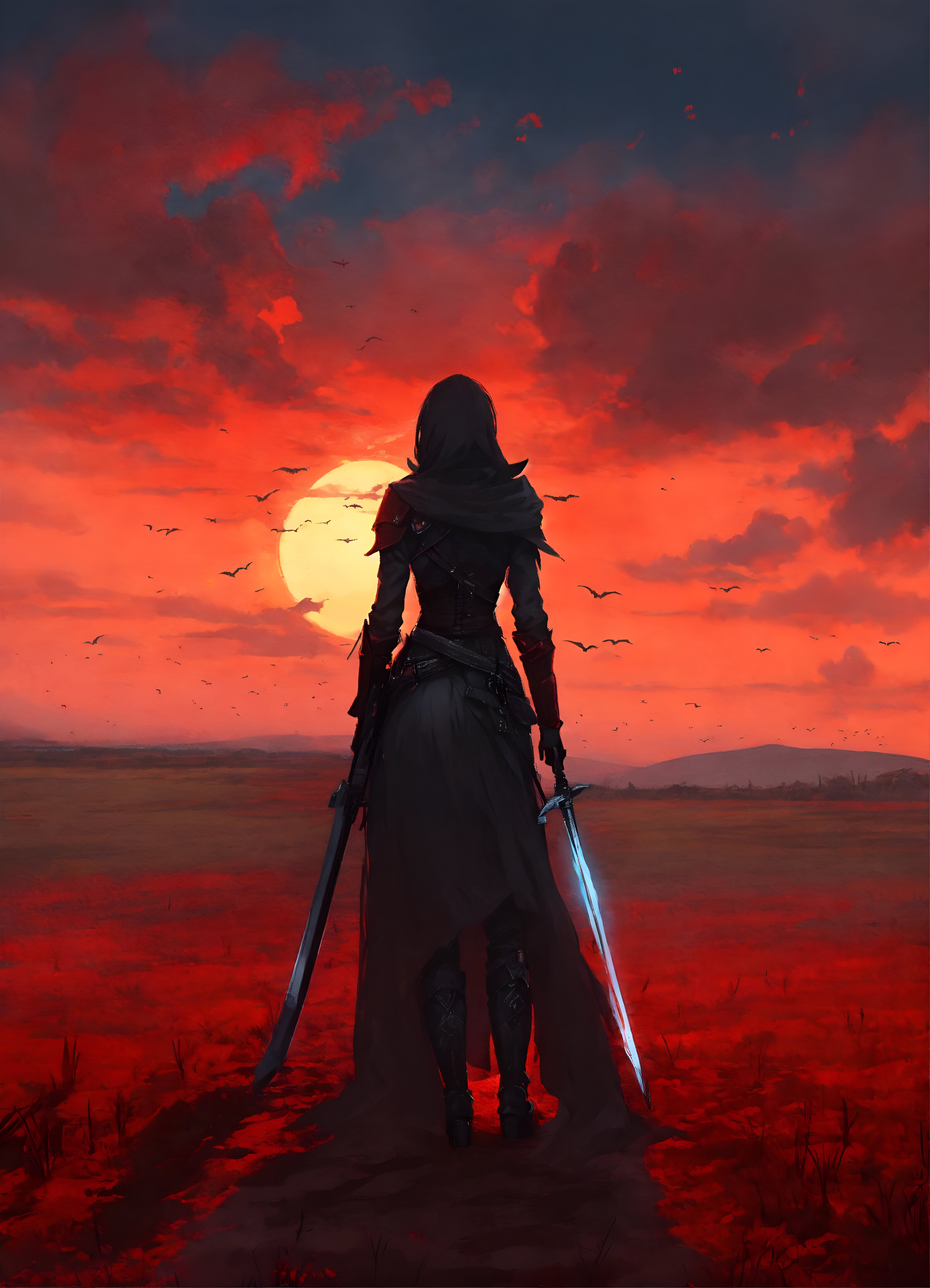Assassin Woman On A Batte Field
