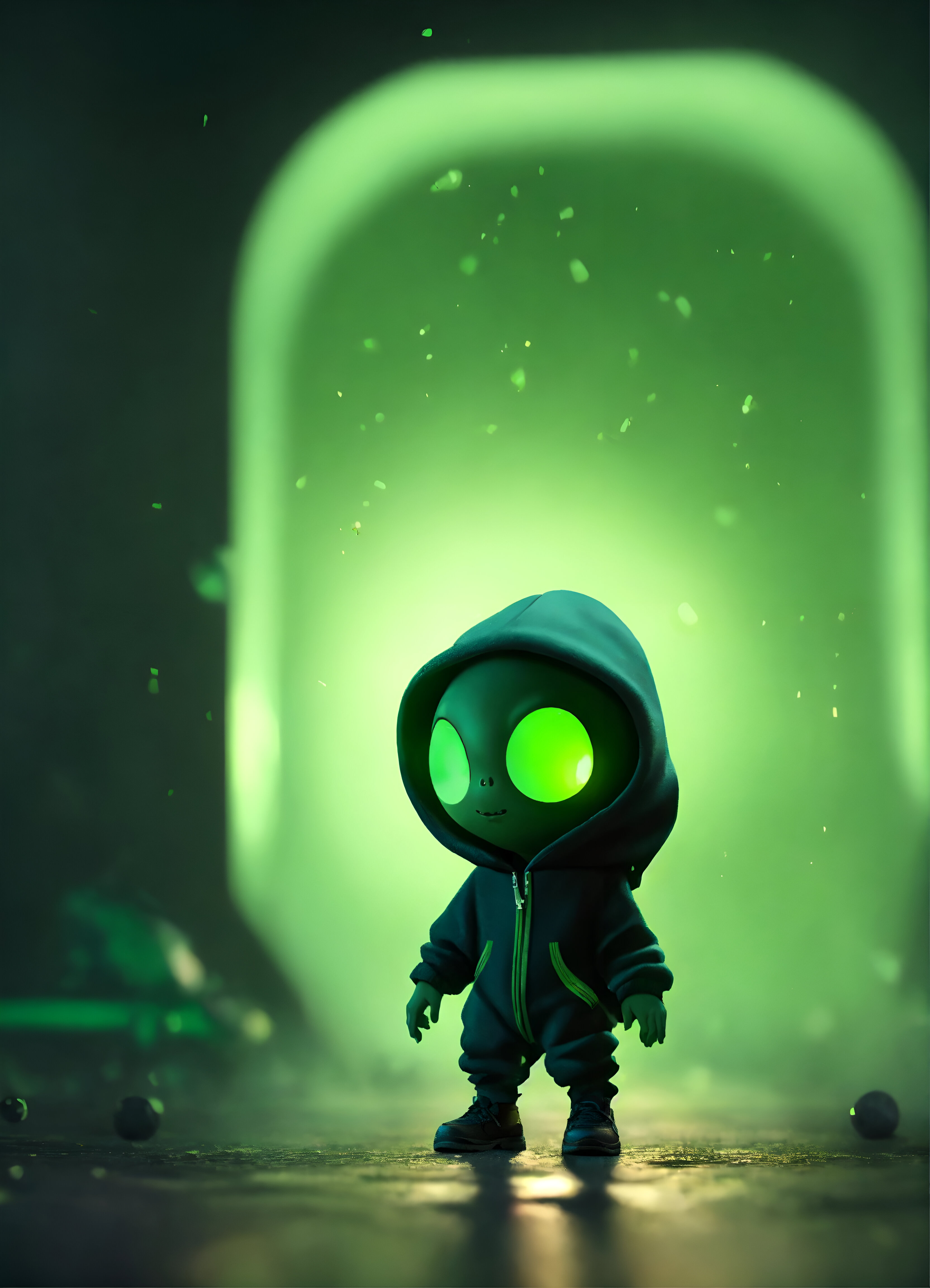 Cute Little Green Alien