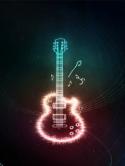 3d Neon Guitar  Mobile Phone Wallpaper