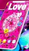 Flowers Analog Clock Android Mobile Phone Wallpaper