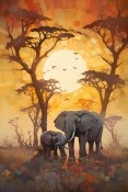 Elephants Huawei nova Y61 Wallpaper
