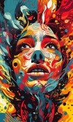 Colorful Face Oppo Reno10 Wallpaper